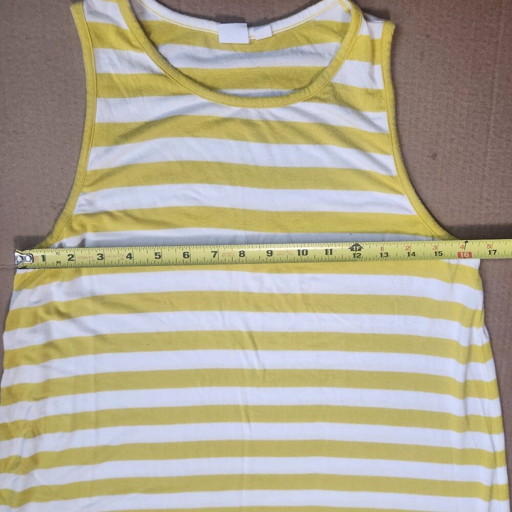 GAP Yellow White Stripe Swing Dress Medium Stretch Summer Casual Beach Sundress - Picture 5 of 9